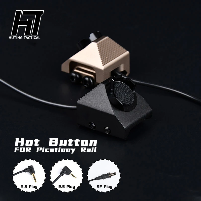 Interrupteur à distance tactique à bouton-poussoir pour lampe torche Surefir M600 M300 Airsoft Scout PEQ-15 NGAL - Accessoires