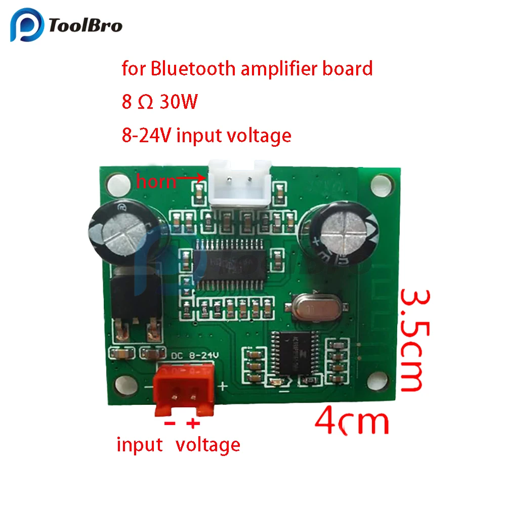 2PCS Bluetooth 30W+30W Power Amplifier Board TWS Speaker Audio Receiver Amplifier DC 8-24V for Subwoofer Sound Box