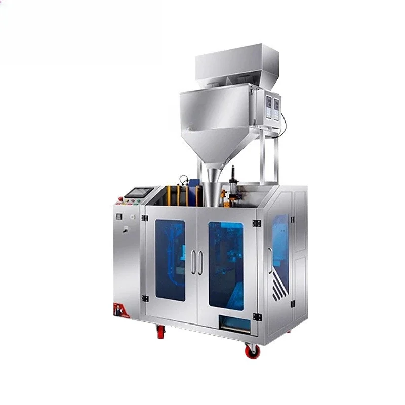Automatic granule bag packing machine, tea grains and food screws, vertical measuring zipper bag packing machine