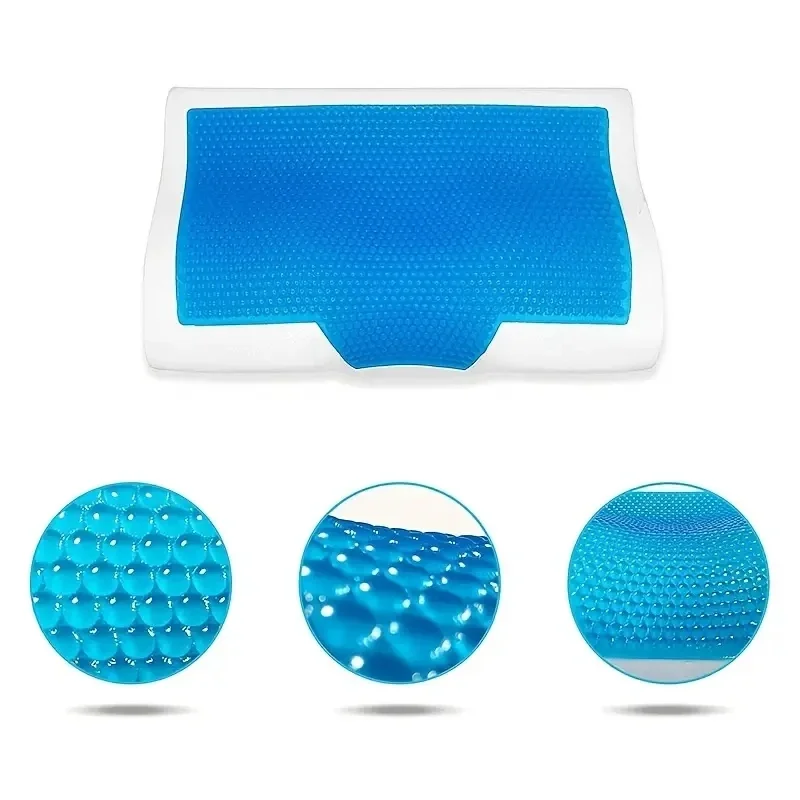 Gel Memory Foam  Pillow Orthopedic Summerce-cool Anti-snore Pillows Slow Rebound SleepSoft Health Care Neck Pillow Bedding