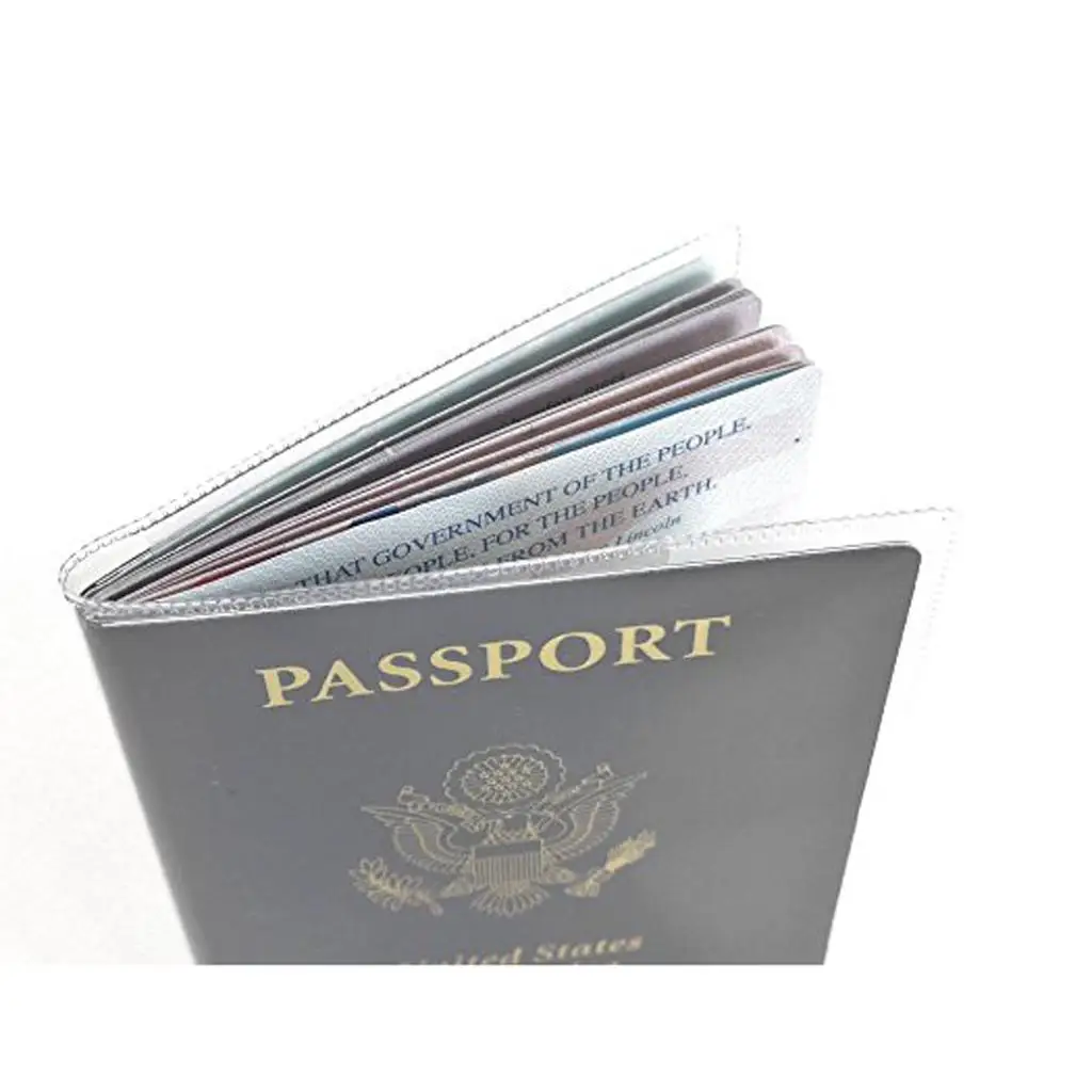 Transparent Passport Cover Plastic Passport Protector with Clear Card Holder Waterproof Travel Pouch for Documents