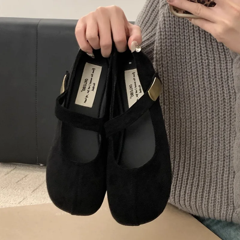 Scarpe Mary Jane in pelle scamosciata con stampa leopardata vintage da donna Moda casual e comoda scarpa singola con suola morbida e bocca superficiale