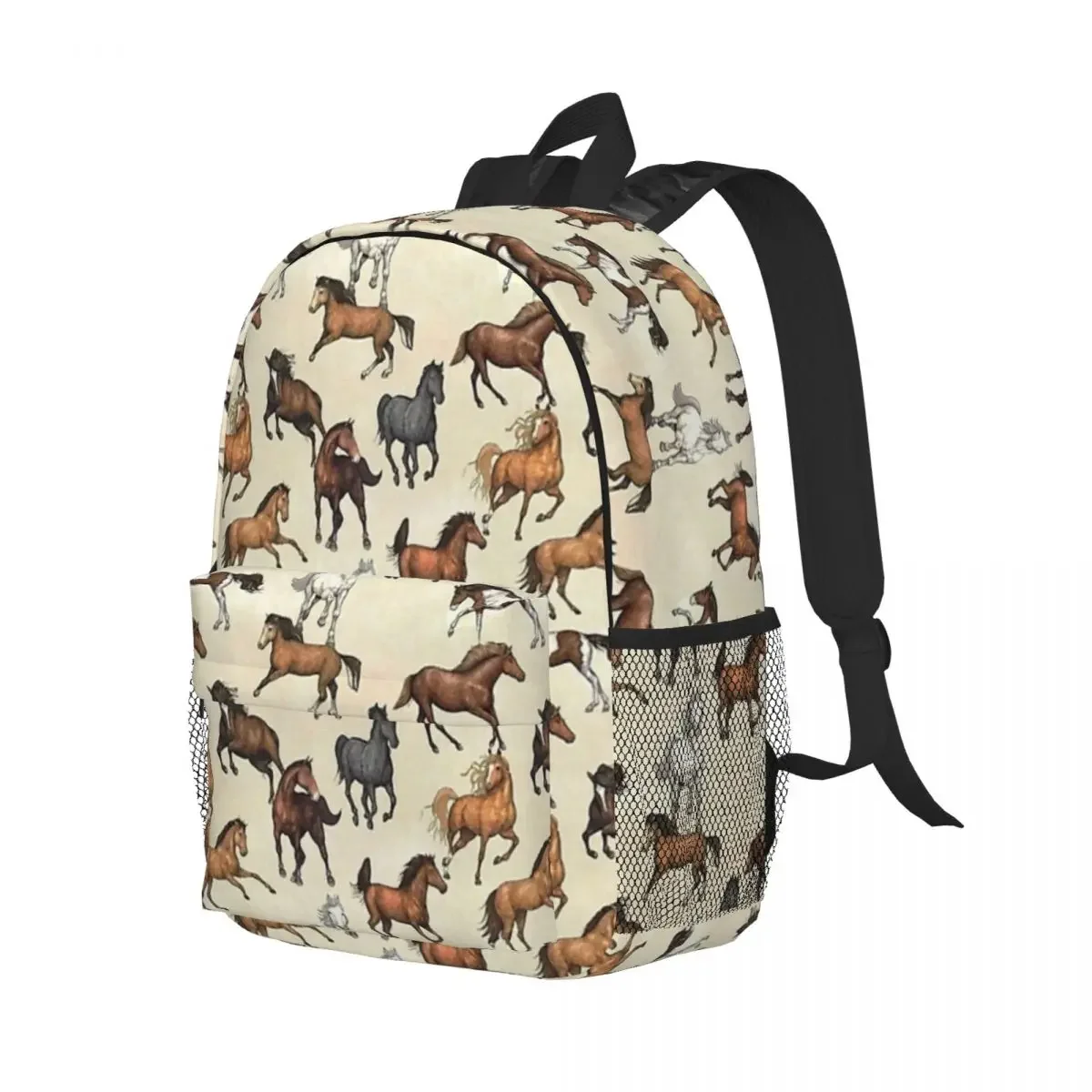 Pôr do sol cavalo padrão mochilas adolescente bookbag dos desenhos animados crianças sacos de escola portátil bolsa ombro grande capacidade