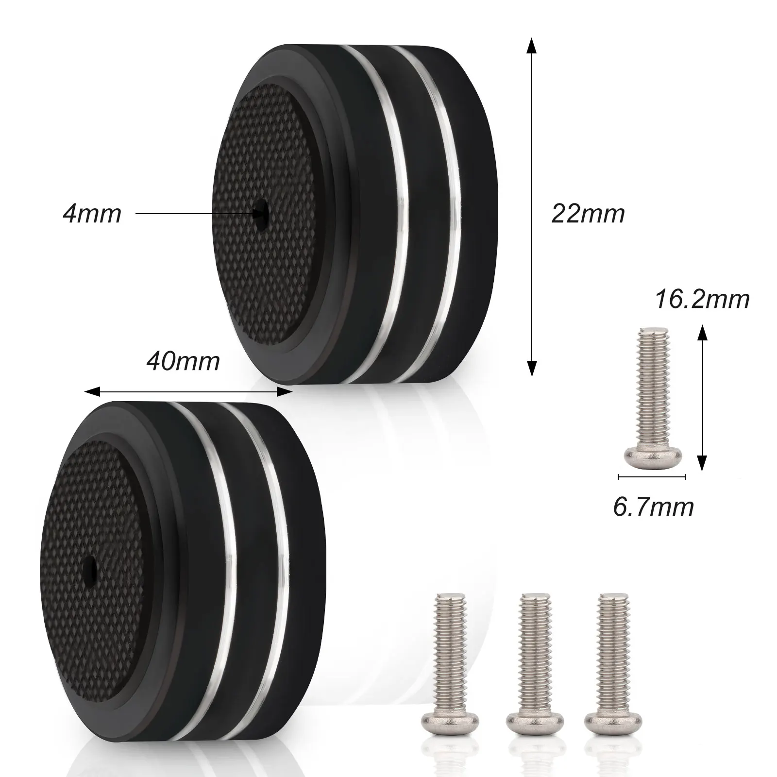 4PCS HiFi Audio Lautsprecher Isolation Stand Füße Pads 40x20MM Stoßdämpfer, Aluminium Lautsprecher Vibration Dämpfer Boden Schutz