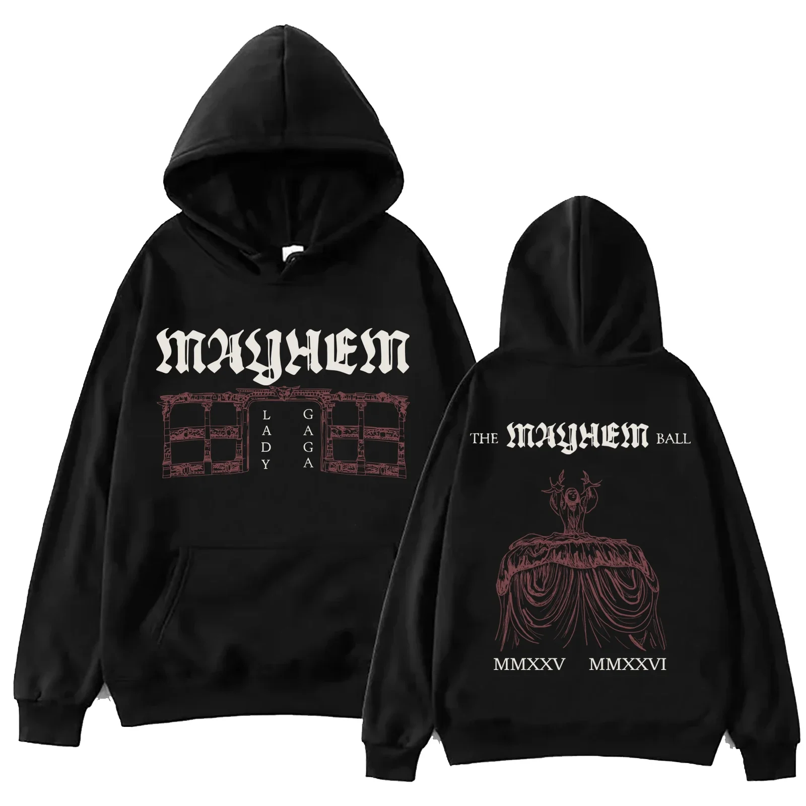 Lady Gaga Mayhem Ball Opera Haus Hoodie Roman Tour Man Woman Harajuku Long Sleeve Pullover Tops Sweatshirt Gift