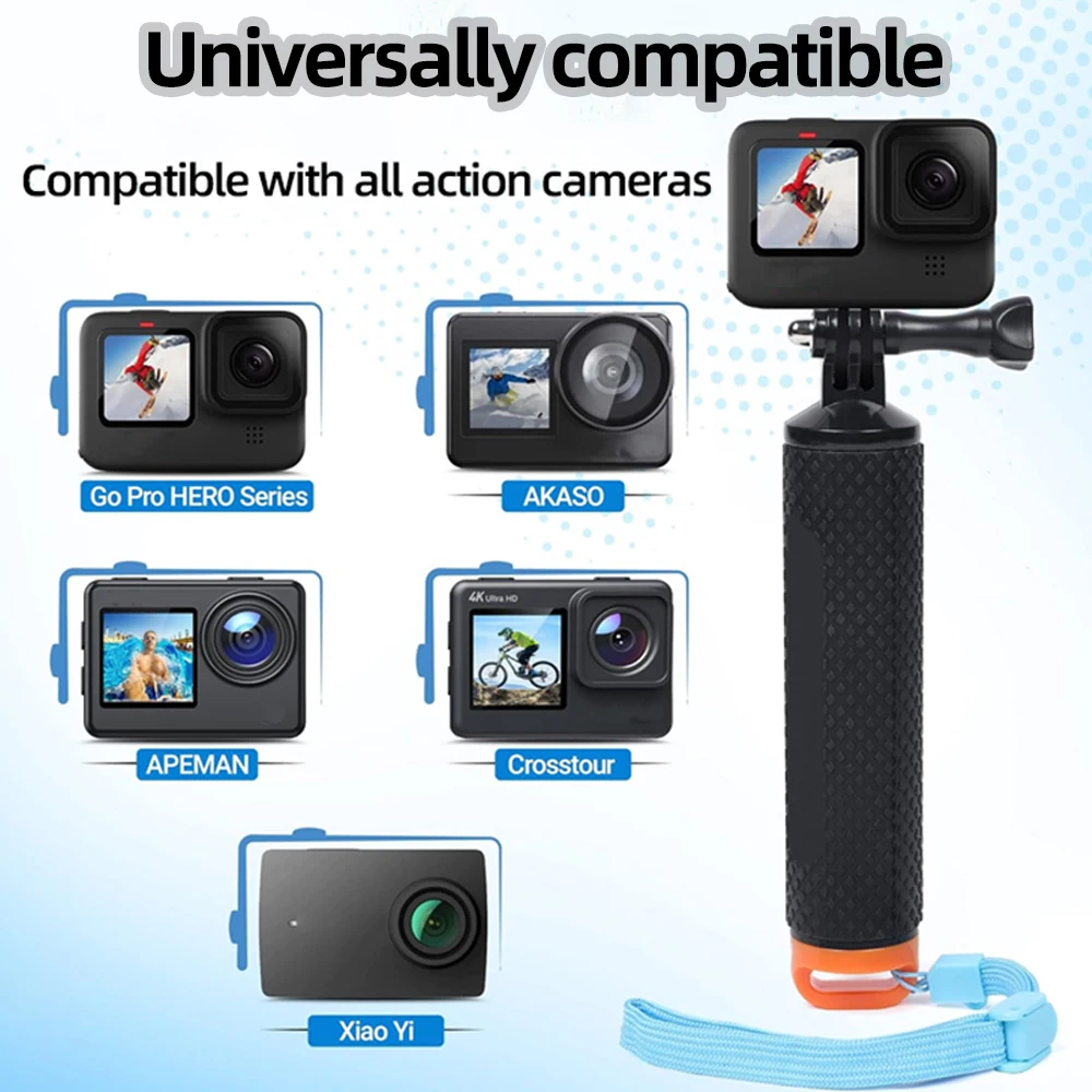 For GoPro Floating Hand Grip Waterproof Handle Selfie Stick For GoPro Hero 13 12 11 10 9 8 7 6 5 4 Insta360 X4 X3 DJI Action 4 3