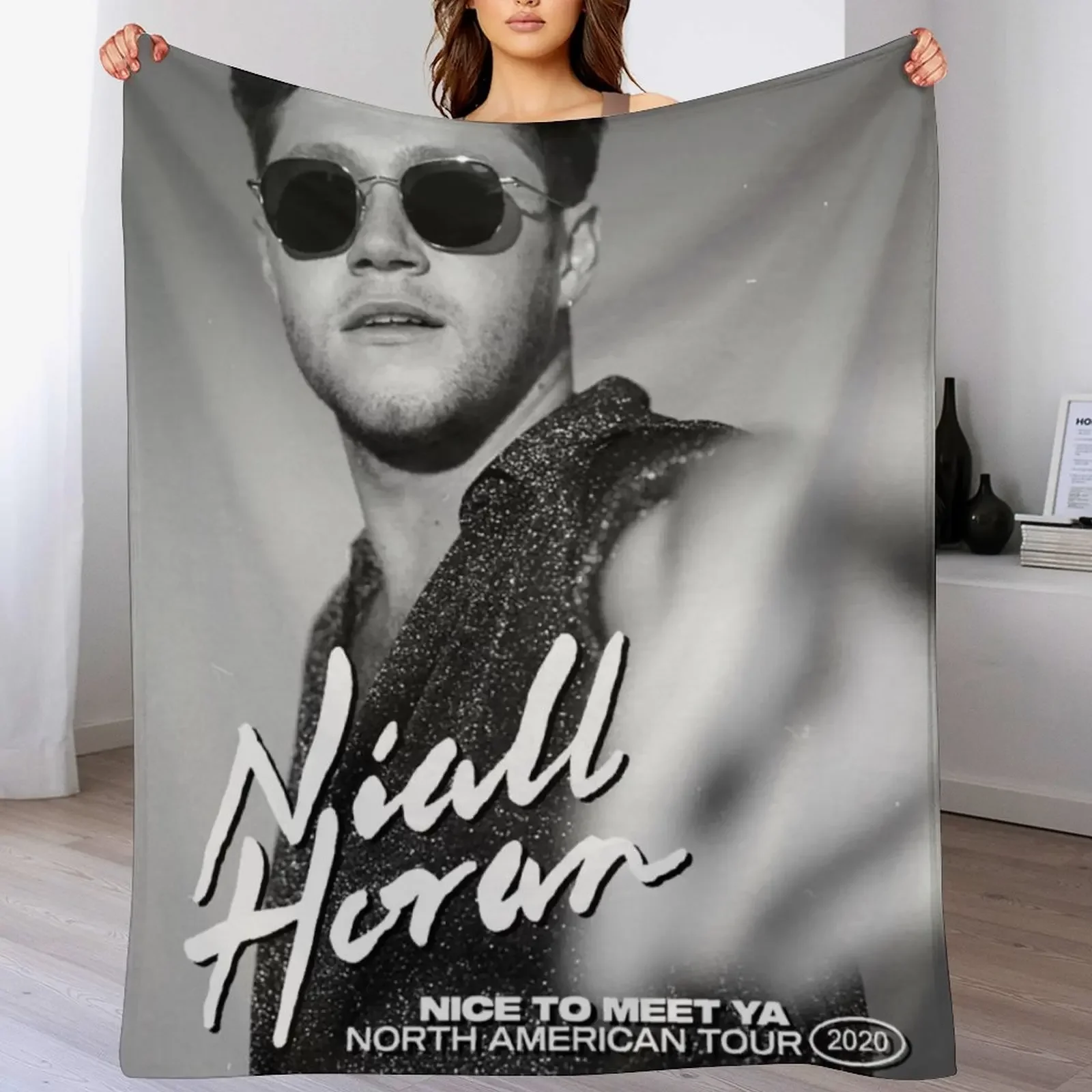 

Sixnal Niall Nice To Meet Ya North American Tour 2020 Throw Blanket decorative Flannels Soft Plaid sofa bed Blankets