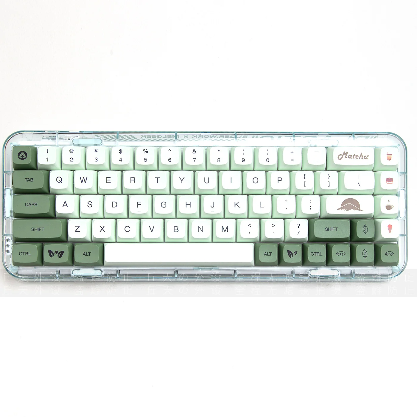 

Matcha keycaps mint xda Japanese text root pbt heat sublimation 87 key ikbc keycaps 108 key 68