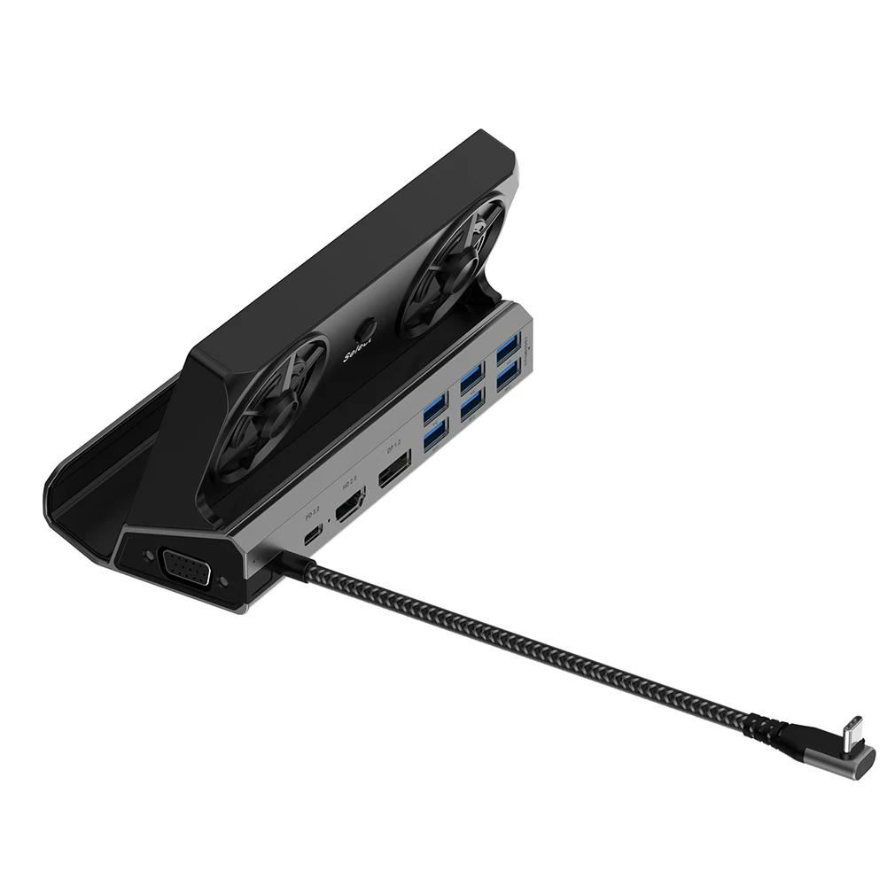 TV Base Stand -Compatible Dock Console Hub Gigabit Ethernet 1000Mbps USB C Docking Station Type C USB 3.0 2.0 for Steam Deck