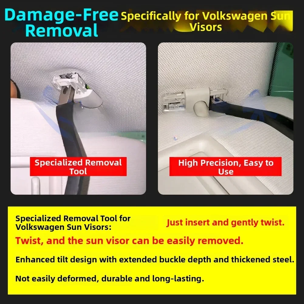 Precision Sun Visor Removal Tool for Safe and For Easy Removal of Fixed Clips in Car Interiors and Roof Handles