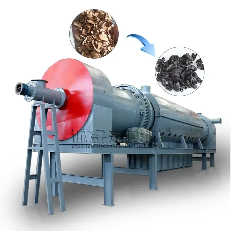 Rdf Carbonization Furnace Continuous Biomass Charcoal Making Production Line Machine for Palm Shell