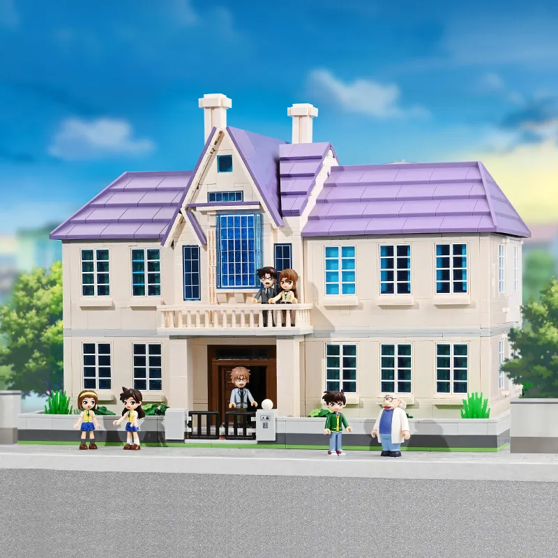 ตัวต่อเรขาคณิต โคนัน บ้านของโคนัน ของตกแต่งโต๊ะทำงาน ตัวต่อ DIY ของเล่นประกอบแบบจำลอง ของขวัญวันเกิดสำหรับเด็ก