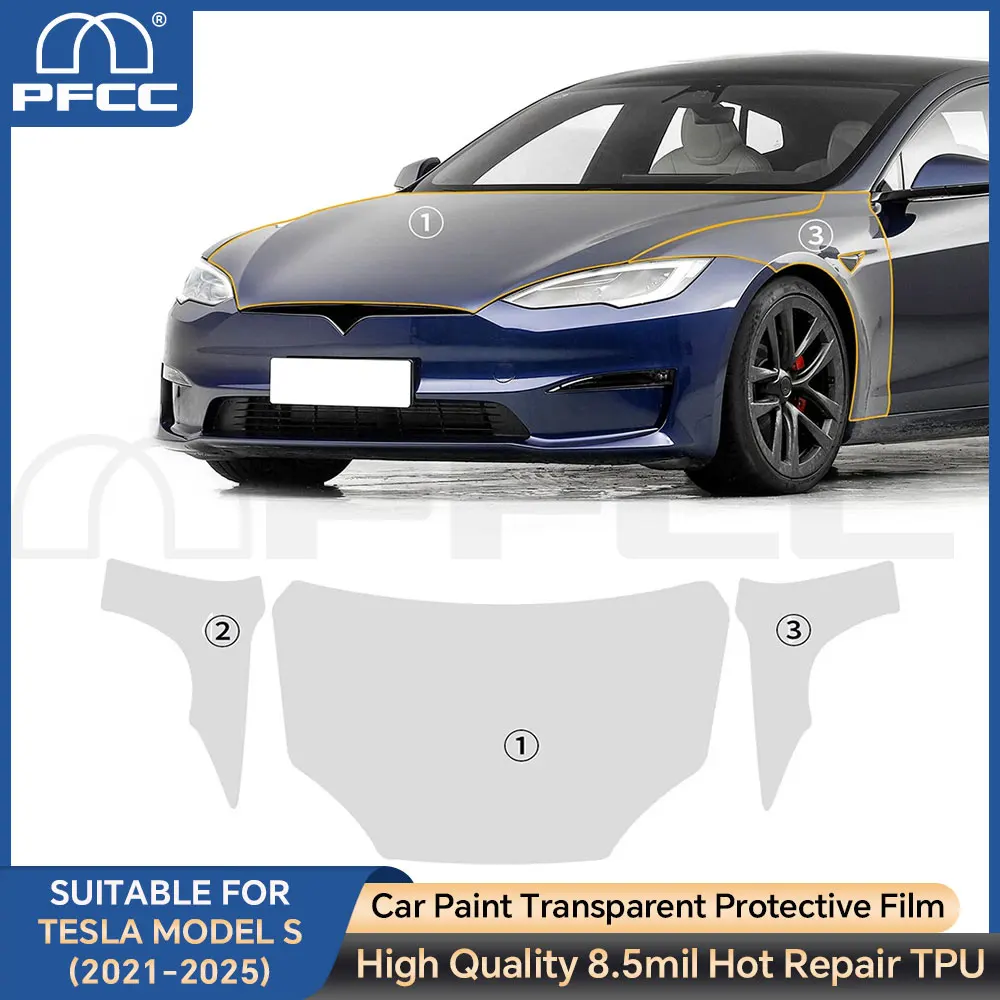 

Custom Hood Precut Paint Protection Film Clear Bra PPF TPU For Tesla Model S 2021-2025 Anti-scratch Exterior Transparent Kit