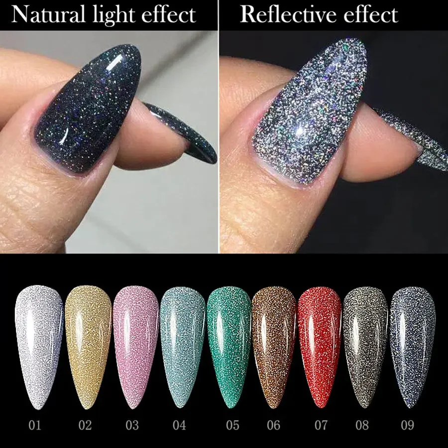 250g disco gel noite reflexivo diamante glitter gel unha polonês espumante auroras laser gel de unhas lantejoulas brilhantes verniz gel uv