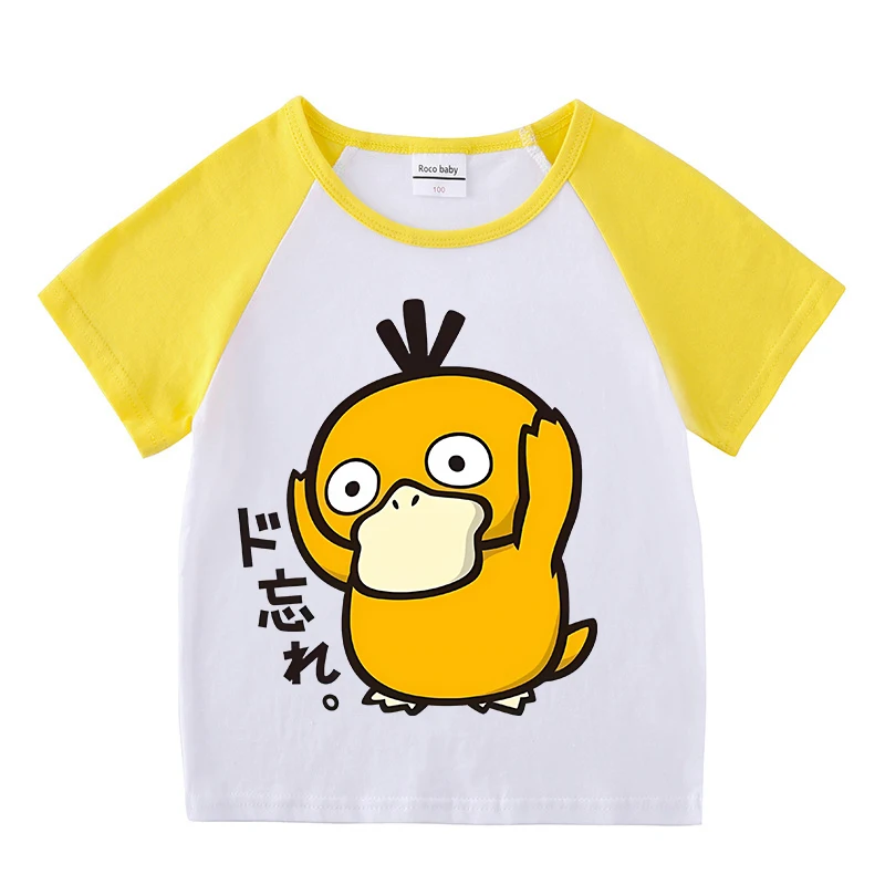 Pokemon crianças camiseta verão manga curta roupas pikachu bulbasaur kawaii anime figuras t na moda algodão casa roupas topo