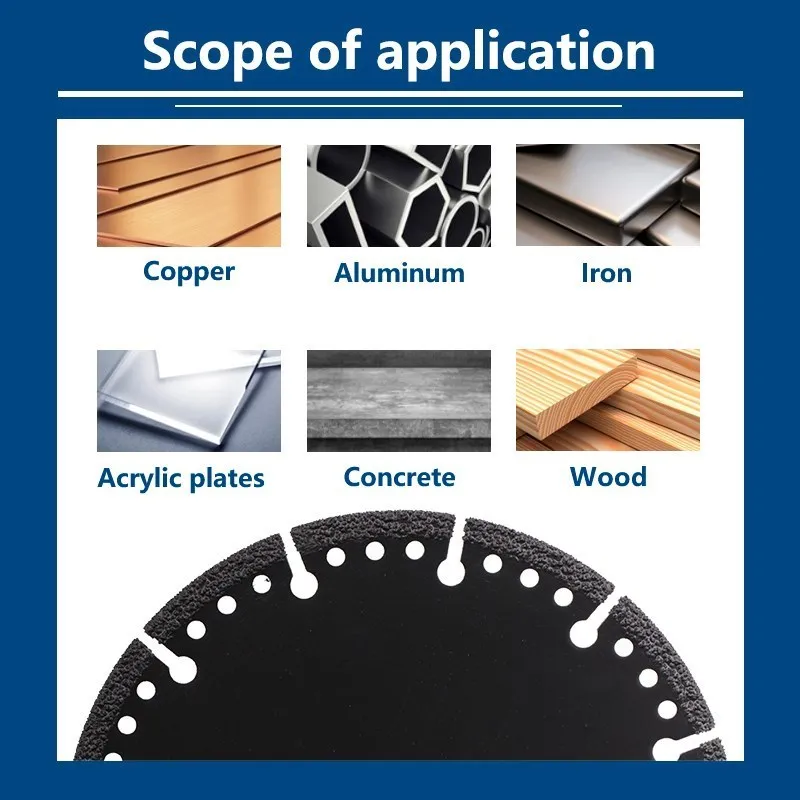 CMCP  Brazed Diamond Saw Blade 100/115/125/150/180/230mm Circular Cutting Disc for Steel Metal Stone Cast Iron Rebar Aluminum