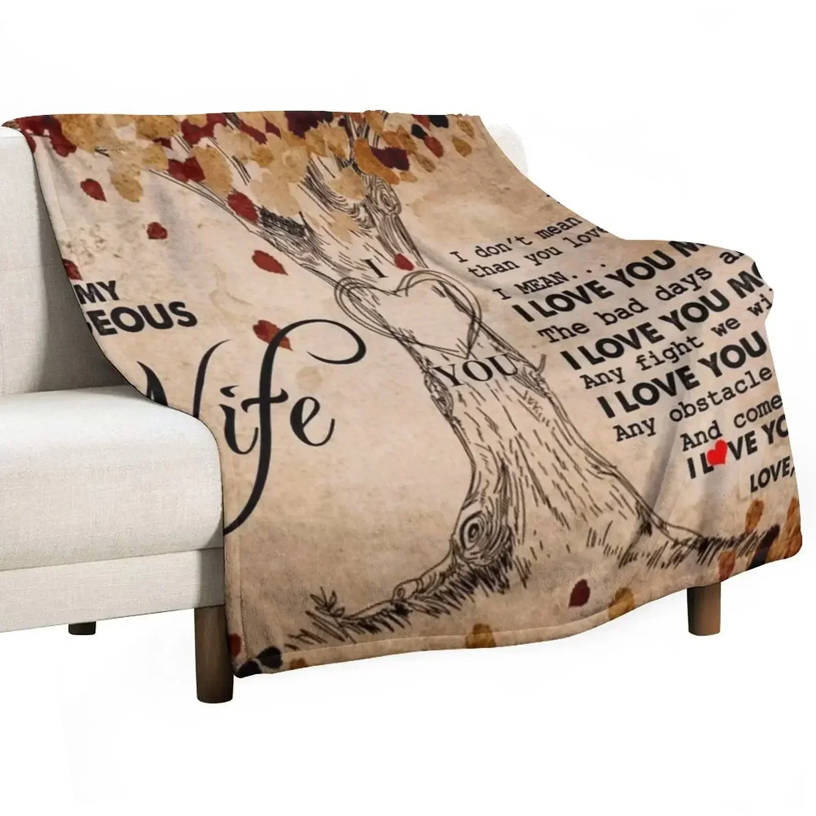 

To My Gorgeous Wife I Love You More Than, Valentine Gift For Wife Throw Blanket Plush Retros Blankets