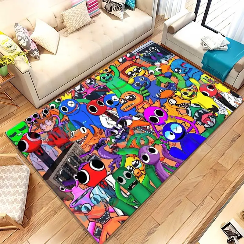 Thriller Cute R-Rainbow Friends Game Non-Slip Large Area Rug for Living Room,Bedroom Playroom Carpet Mat for Sofa,Home Decor