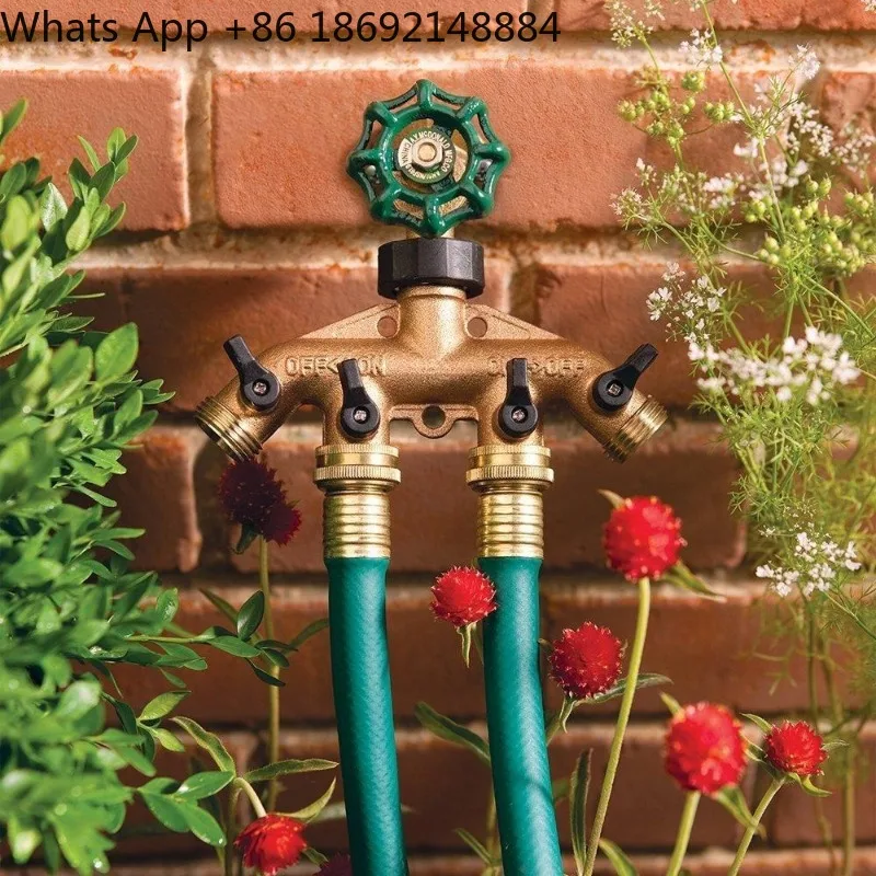 

4-Way ball valve water splitter, garden watering, agricultural irrigation, home car wash faucet, one-way four-way splitter