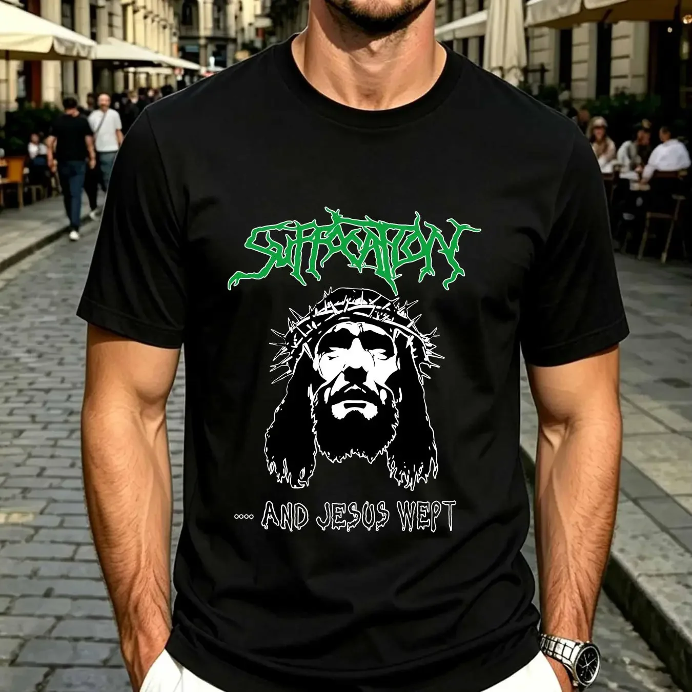 washed T Shirt Hot Suffocation Jesus Wept Family All Size THAEB1225 vintage Washed Unisex Soft graphic Comfortable Slightly