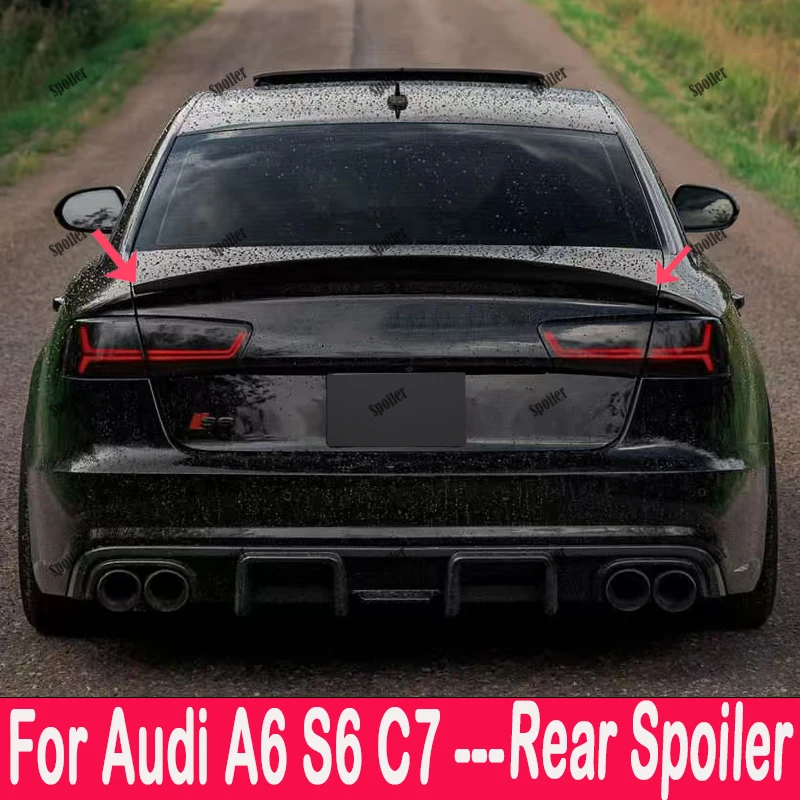 

For Audi A6 S6 C7 Carbon Fiber Rear Spoiler Trunk Wing 2012 -2018 GT HK Style High Quality Real Carbon Fiber Material Spoiler