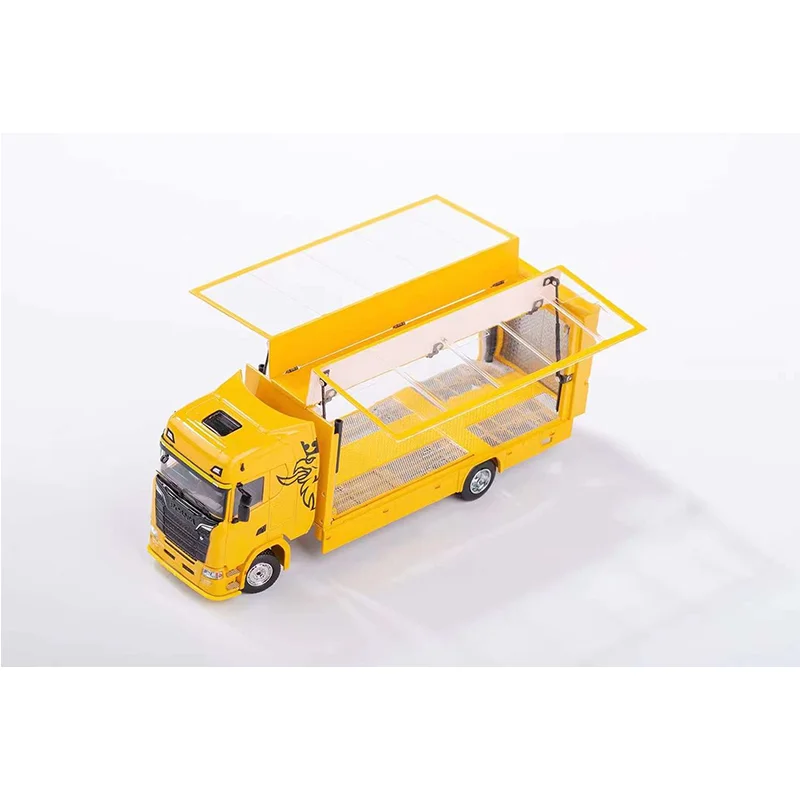 GCD1:64 Ornamento de coleção de liga transparente Scania Euro Ji Van Car Transporter