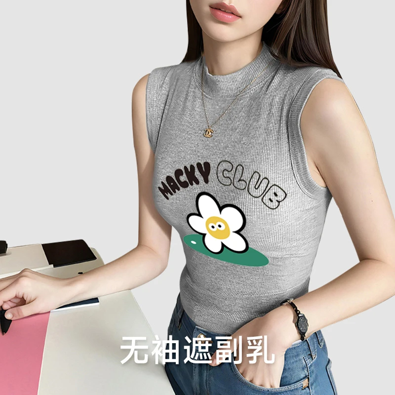 2024 New Golf Wear Slim Fit Round Neck Golf Tank Top Korean Women\'s Golf Wear  Tank Top