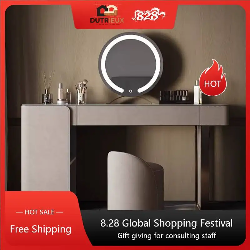 Jewelry Organizer Vanity Table Lights Nordic Outlet Cabinet Drawers Makeup Vanity Bedroom Girl Mirror Penteadeira Furniture