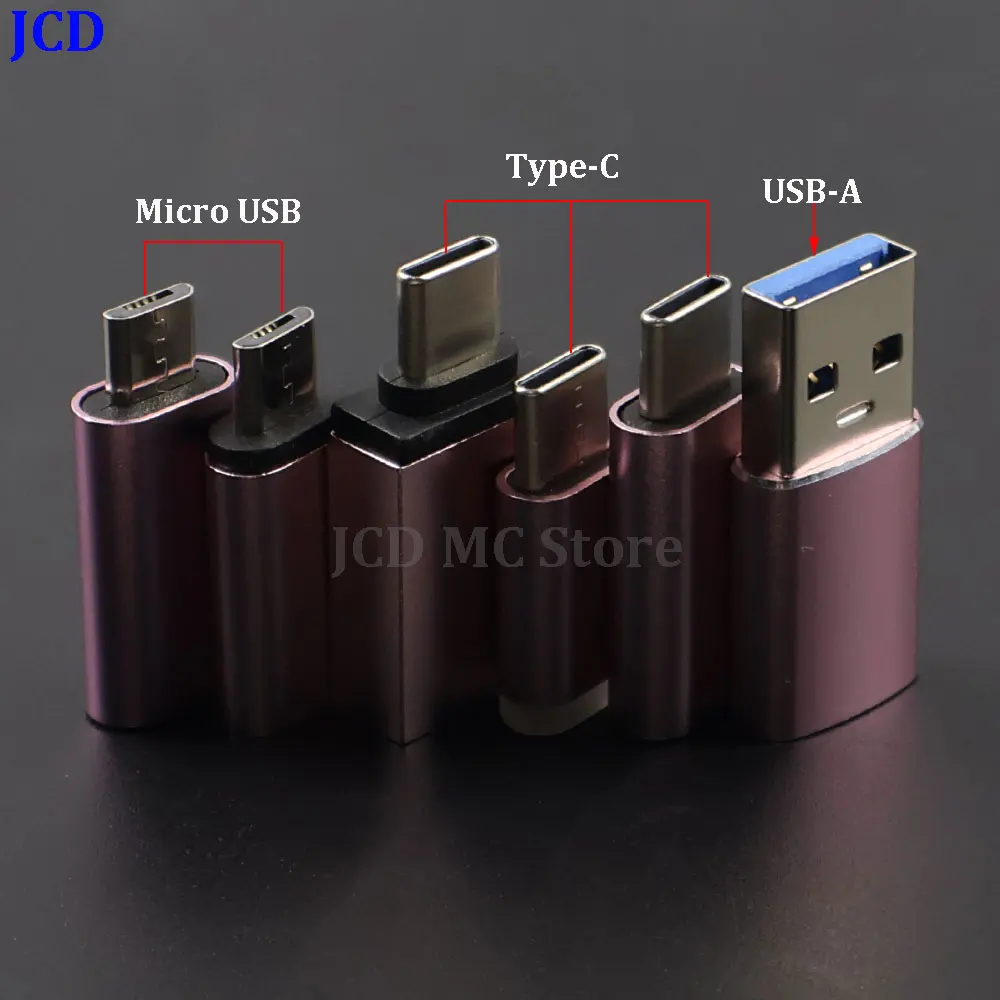 1-5Pcs Rose Gold Micro USB3.1 Type-C iOS Adapter Plug Male to Female Converter Charging Connector For Phone Samsung S8 S9 Xiaomi
