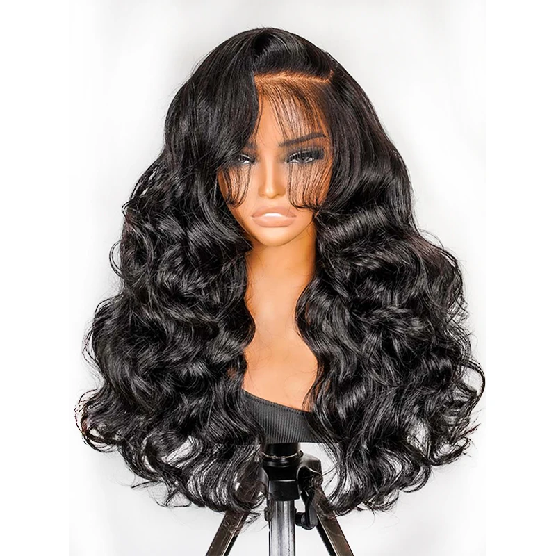 Alipearl Kapsalon Stijl-Lijmloze Bouncy Golvend 6*8 Lace Front Pruik Menselijk Haar Zijdeel Klaar om te gaan Pruiken Met Trekkoord - afbeelding 2