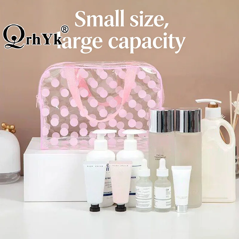 Sweet Flower Transparent Makeup Organizer Bag for Women Durable Cosmetic Storage for Beauty Essentials at Home or On The Go