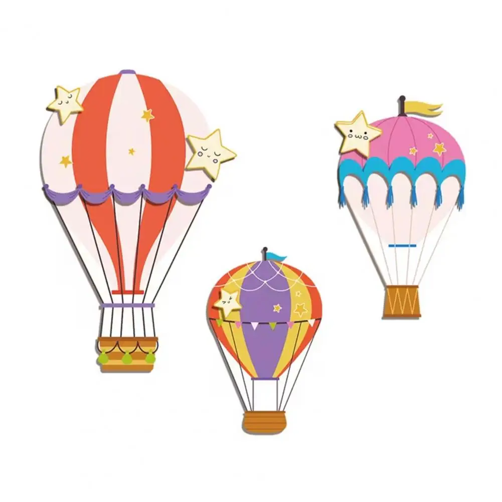 

Nursery Wall Art Children Room Decorations 3 Pcs Hot Air Balloon Wall Decor Set Boho Wooden Nursery Art Baby Shower for Room