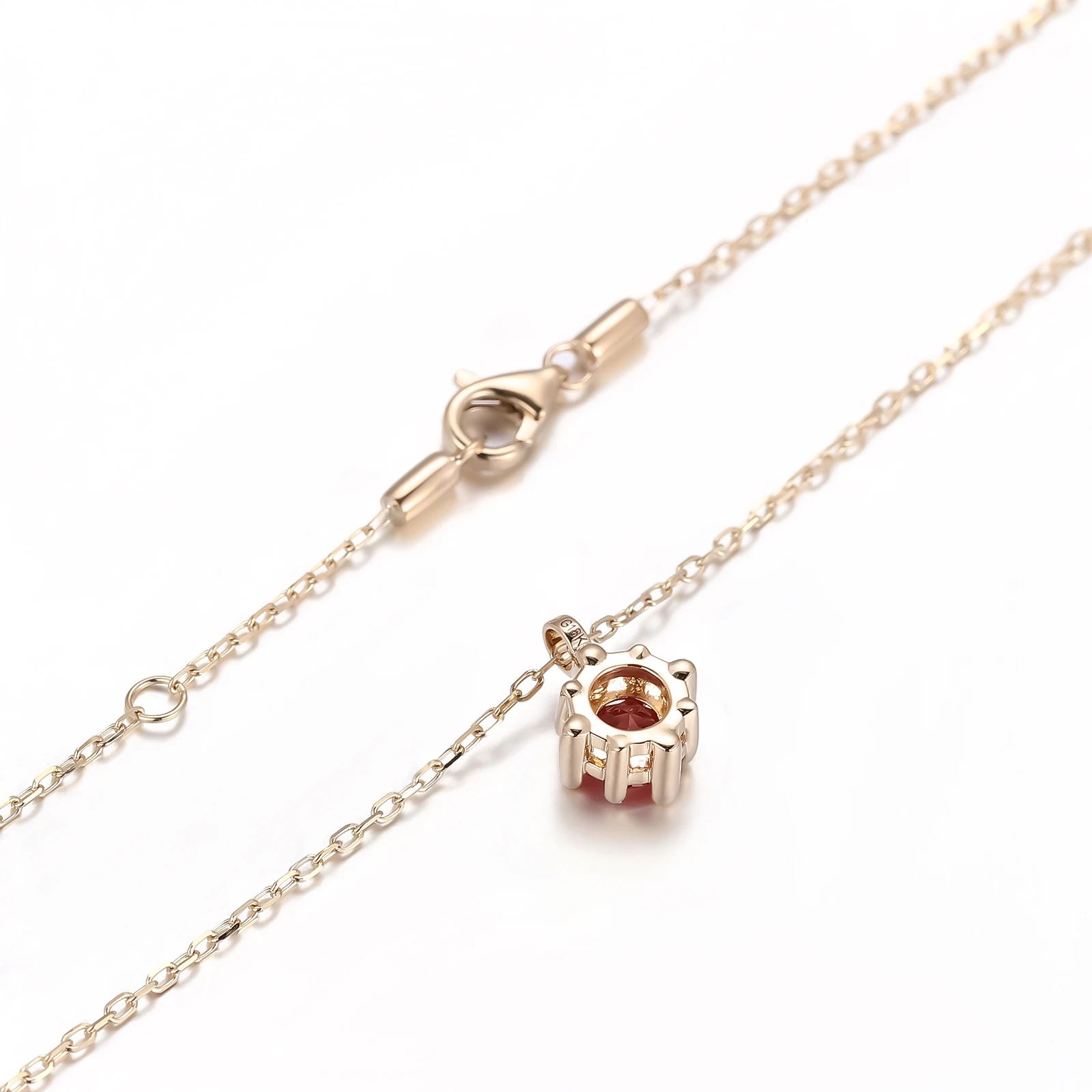 Provence 18/14/10K Solid Gold Round Cut Lab Grown Padparadscha Orange Solitaire Pendent For Woman Trendy Jewelry Customized Gift