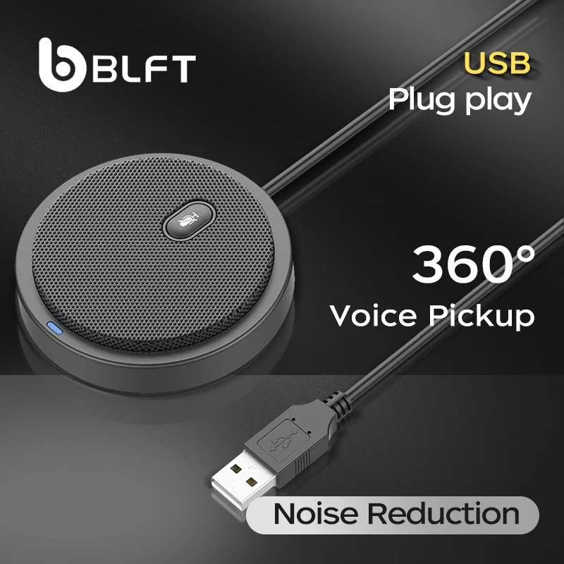 

Conference Room USB Omnidirectional Speakerphone with Microphone for Home Office 360 Voice Pickup Noise Reduction Mics