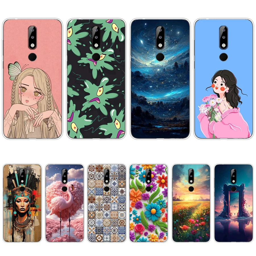 S5 colorful song Soft Silicone Tpu Cover phone Case for Nokia 5.1 plus