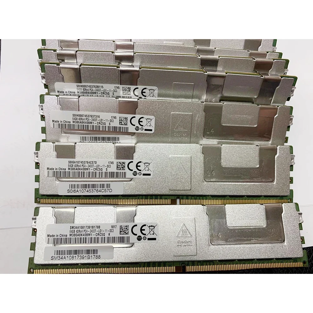 1Pcs For Samsung RAM 64G 64GB 4DRX4 DDR4 2400 PC4-2400T Server Memory M386A8K40BM1-CRC5Q