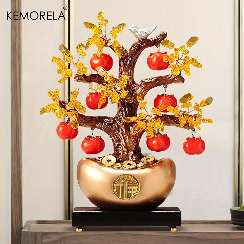 

Money Tree New Year Ornaments Gold Ingot New Chinese Style Home Wine Cabinet Ornaments Made Of Resin Suitable As Give As A Gift