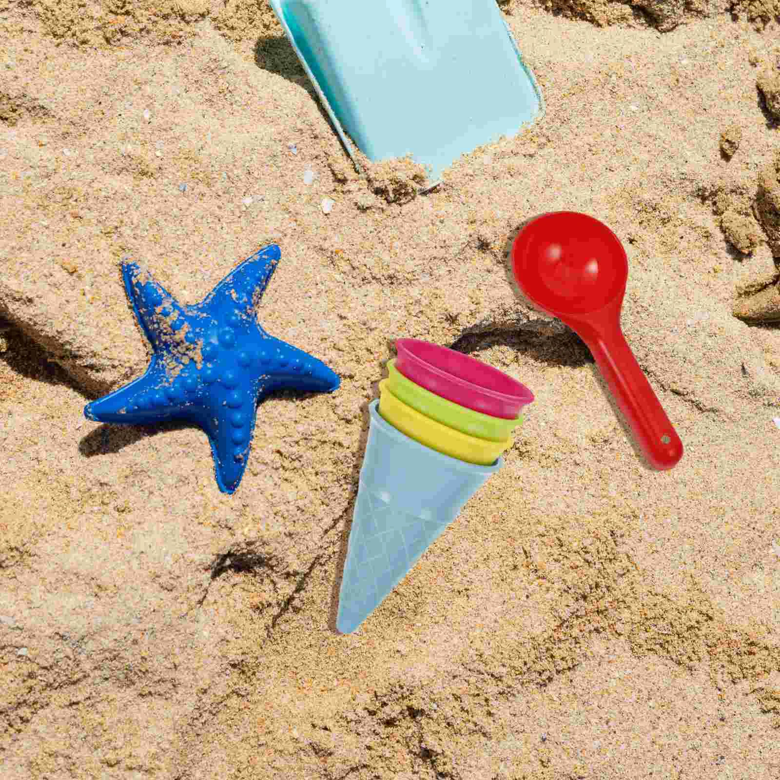 5 Pcs Seaside Toys for Kids Childern Beach Egg Roll Sand Children Ice Cream Cup