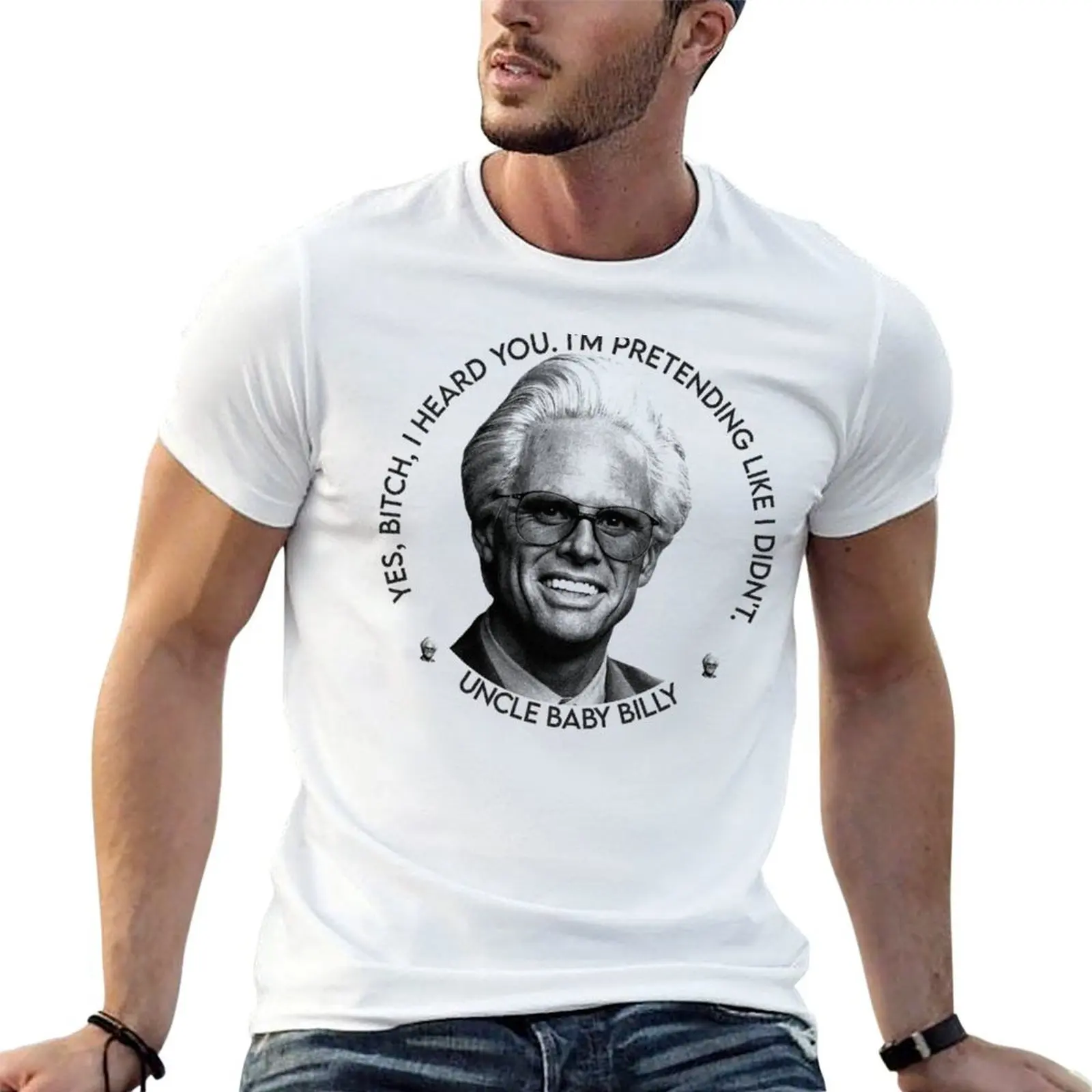 

Righteous Gemstones-футболка Uncle Baby Billy, мужские футболки, черная хлопковая футболка с рисунком, простая мужская футболка в упаковке