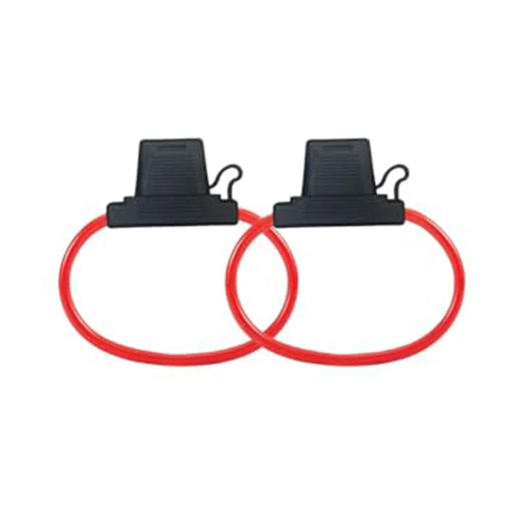 2Pcs 10 For AWG Inline Fuse Holder with 50A Blade Fuse for Vehicle Electrical Protection Compatible with DC 12V 24V 32V Systems