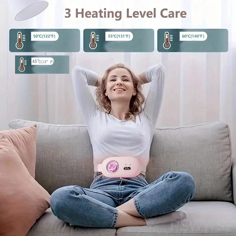 USB charging portable menstrual heating pad, menstrual abdominal and waist heating massage pad, electric heating waist belt view 4