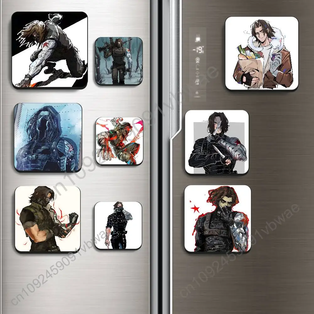 Frozen machinery Soldier Bucky Barnes Magnetic Sticker Fridge Magnets No Falling Off Fit for Refrigerators All Metal Surfaces