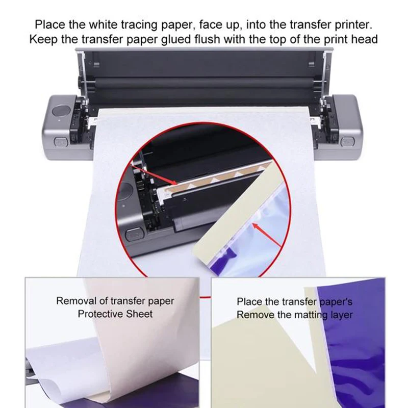 Phomemo T08FS Wireless Tattoo Transfer Stencil Printer Tattoo Transfer Thermal Copier Machine Compatible with Smartphone & PC