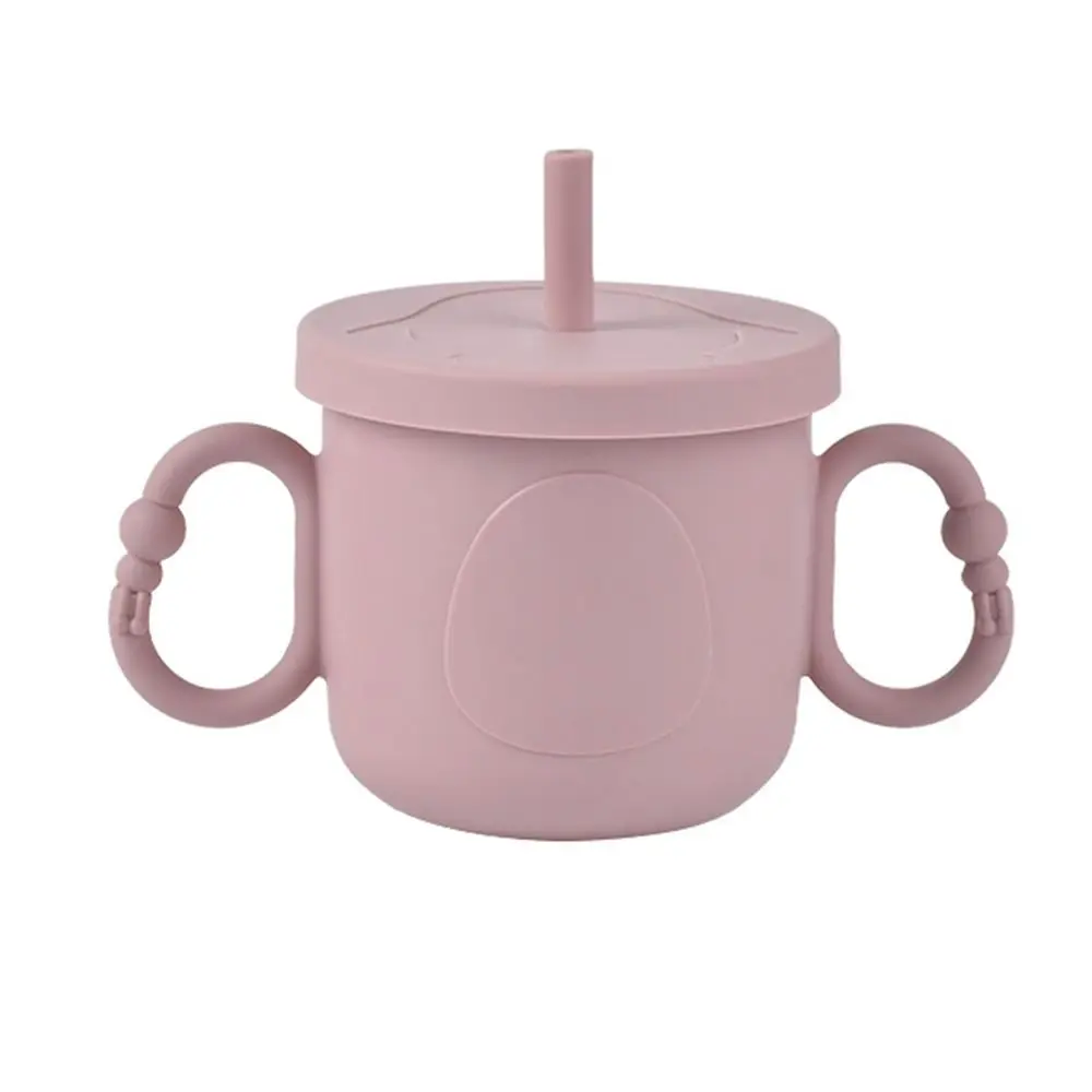 

Soft Silicone Baby Training Cup Portable Double Handle Toddler Sippy Cups with Lid 200ml Toddlers Straw Water Bottle Kid