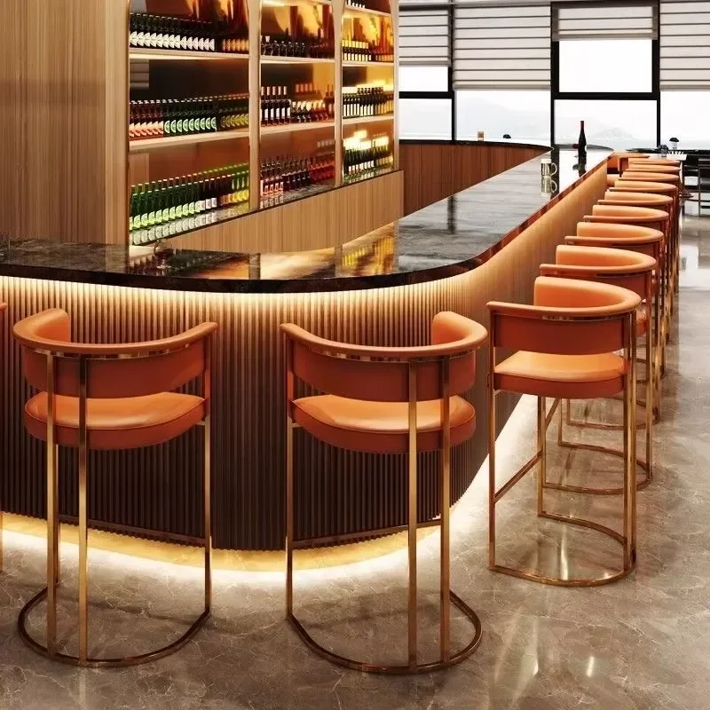Commercial Bar Stool Custom Color Gold Frame Bar Chair for Bars and Restaurants