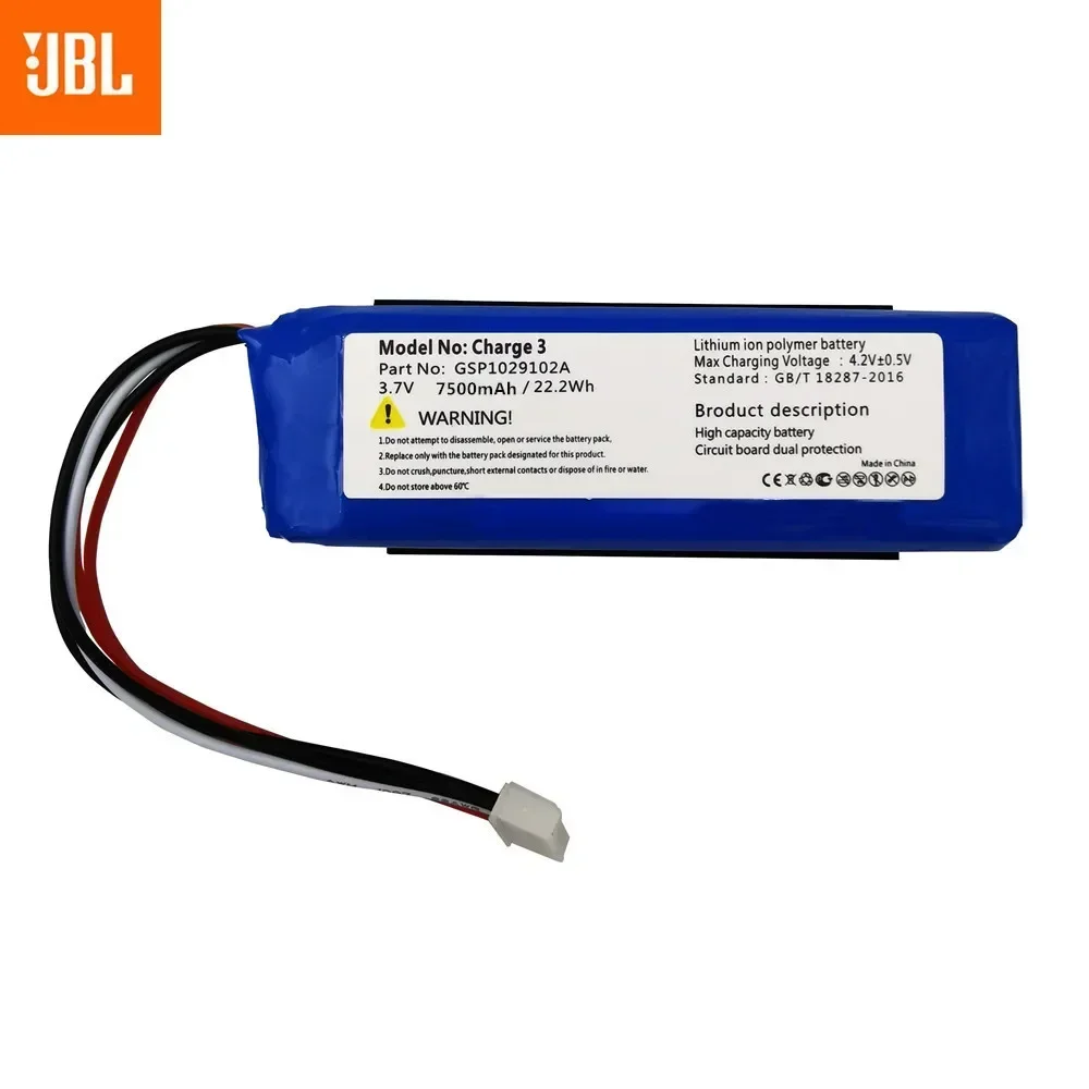 Rechargeable Battery for JBL Charge 3, Top Brand, 100% Original, 3.7V, 7500mAh, GSP1029102A, CS-JML330SL, Charge 3