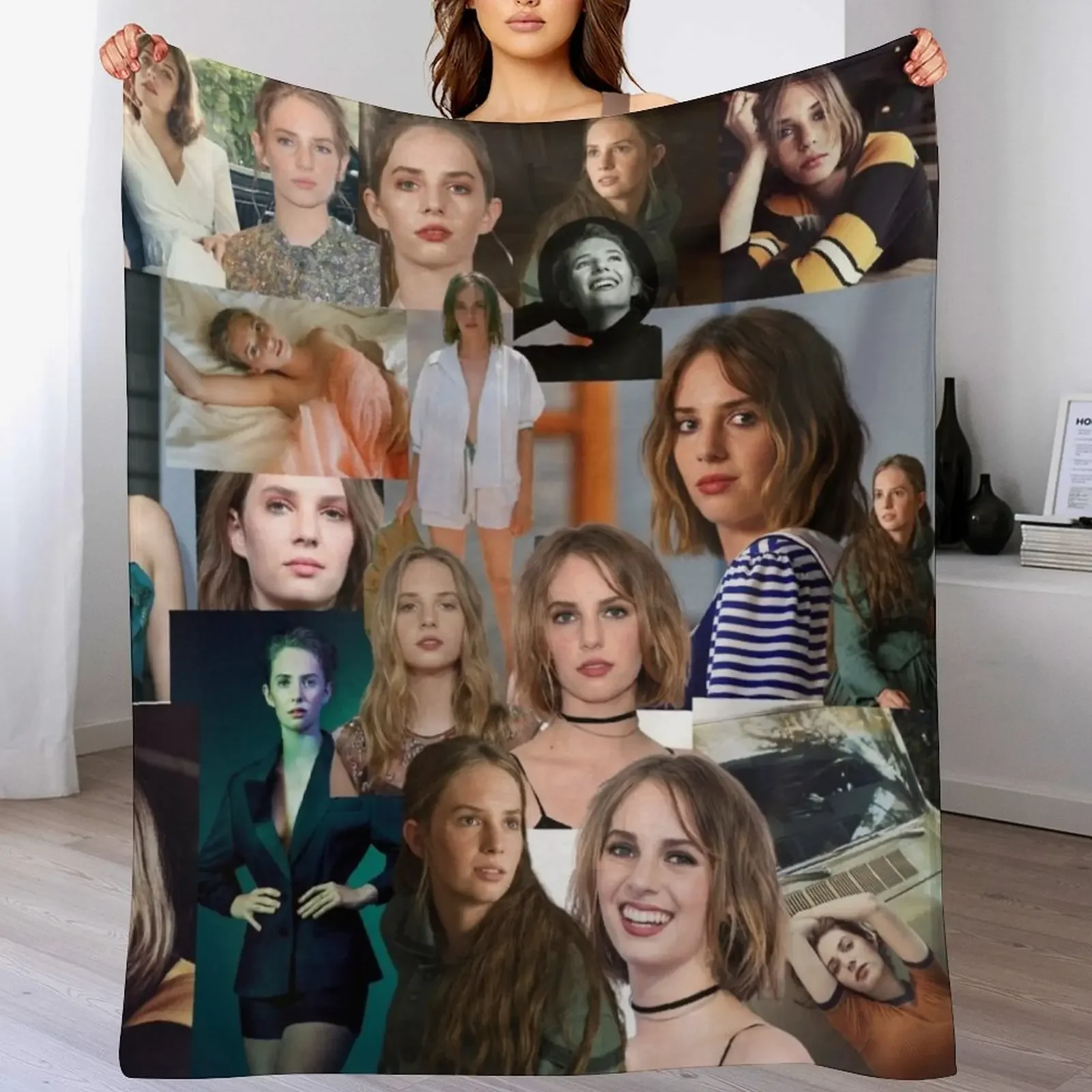 

Maya Hawke Abstract Collage Throw Blanket Warm Comfortable Blanket Gift for Parents Friends