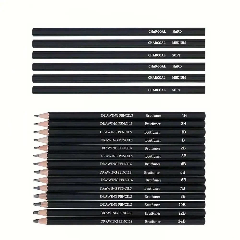 Sharpener,Eraser Drawing Kit Blending Tools Pen Bag Sketching Pencils Set Pencils Extender Shading Charcoal Pencils Artists