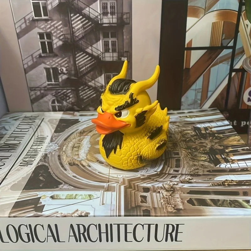 Resin Dragon Duck Statue Sculpture Novelty Duck Figurine Festival Decorations Funny Desk Decor Tabletop Ornaments Gift