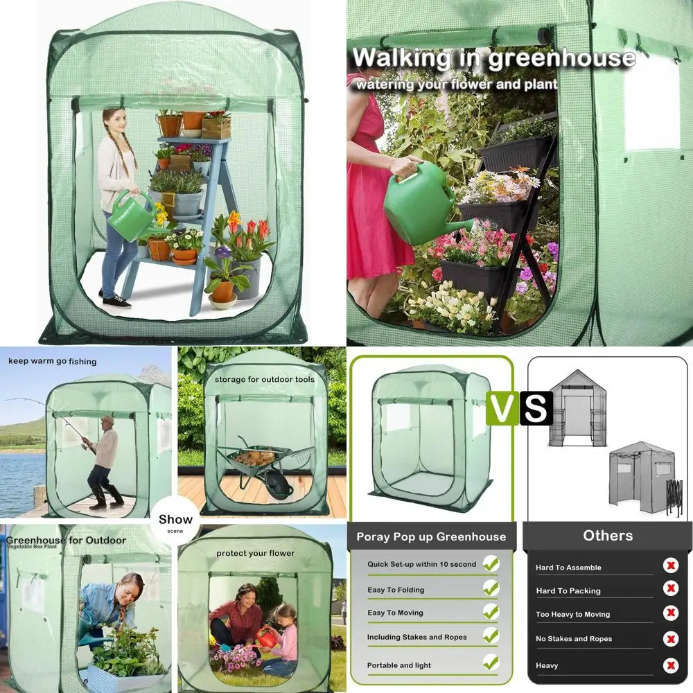 

Портативная сверхбольшая теплица-тент для садоводства в помещении и на улице с сетчатым покрытием для защиты растений от холода и птиц